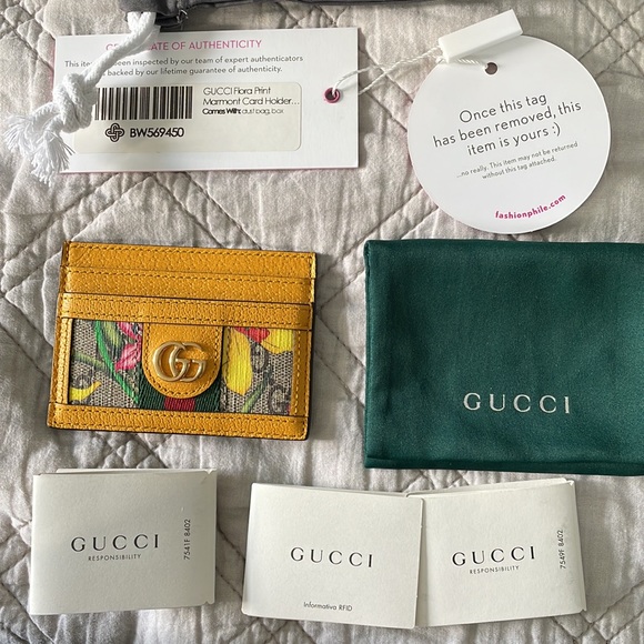 Gucci Flora Print Marmont Card Holder - Picture 4 of 17
